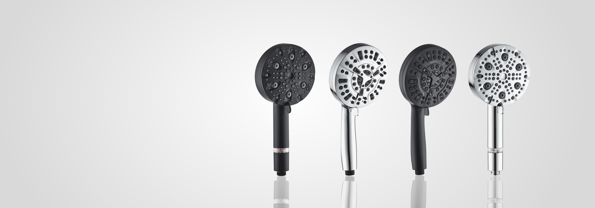 EcoLux stainless steel shower head - 9 mode high pressure filtered