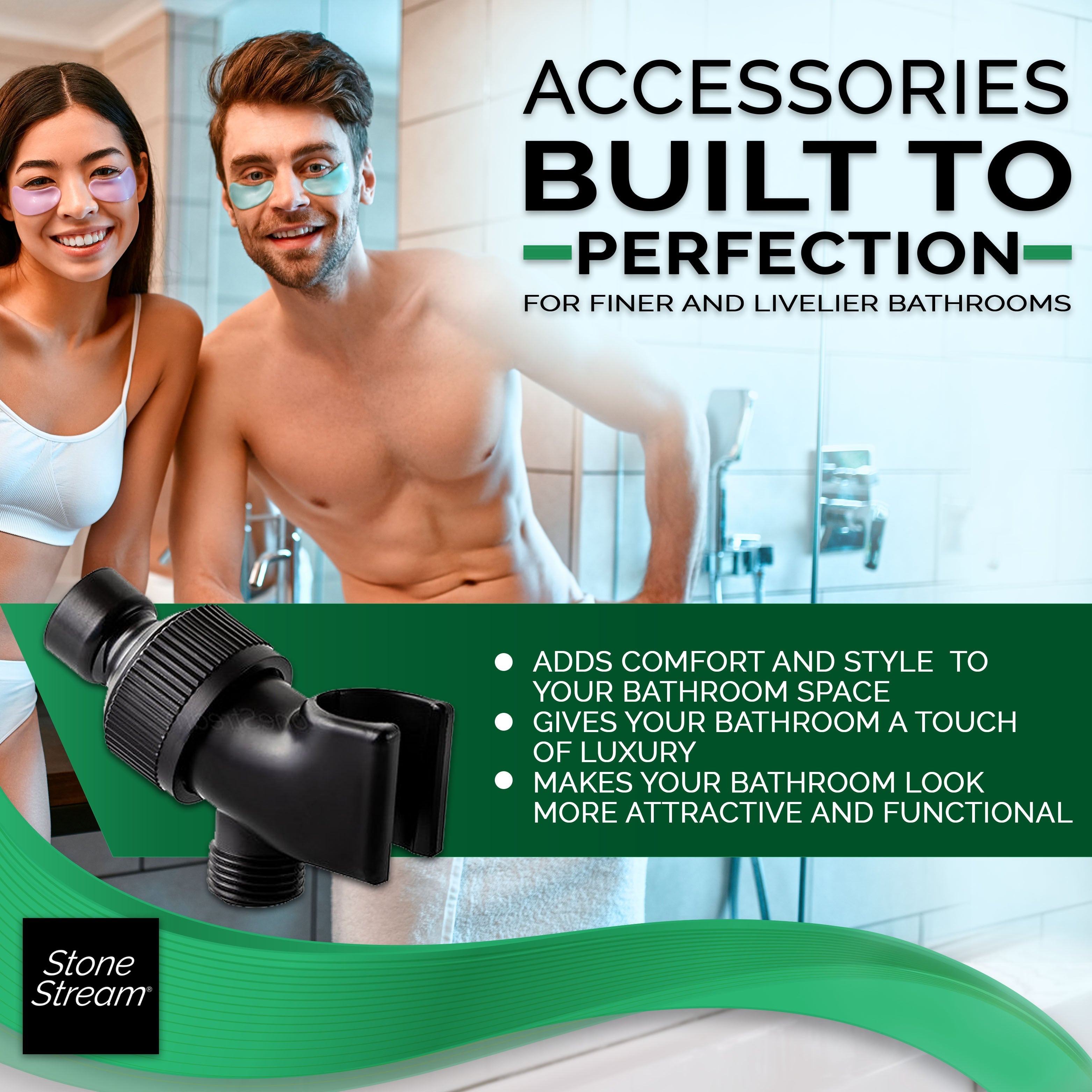 Adaptador de chuveiro para chuveiros de mão - preto