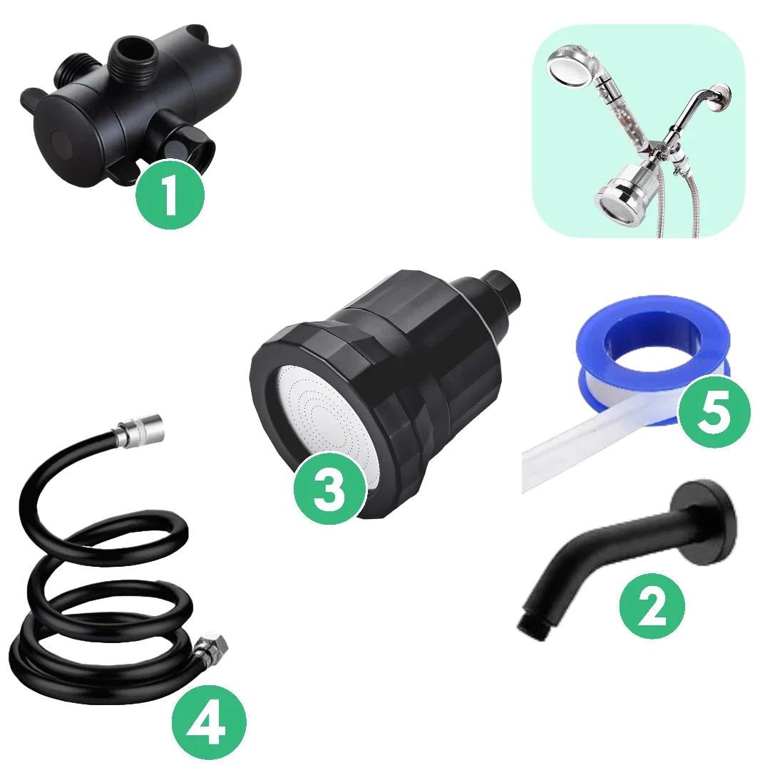 Kit Combo - Kit de parede para filtragem de água dura - Preto