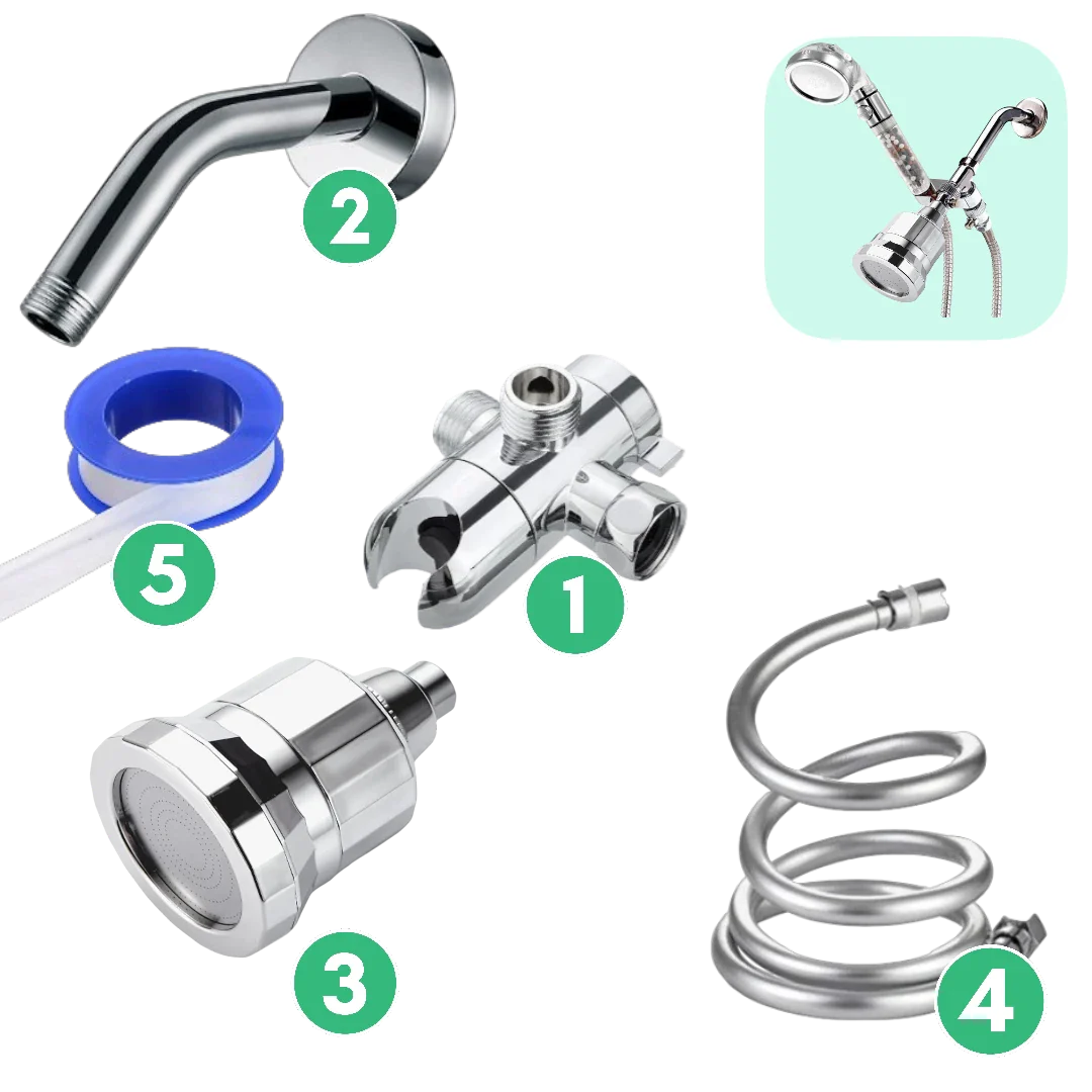 Kit Combo - Kit de Parede de Filtragem de Água Dura - Cromado