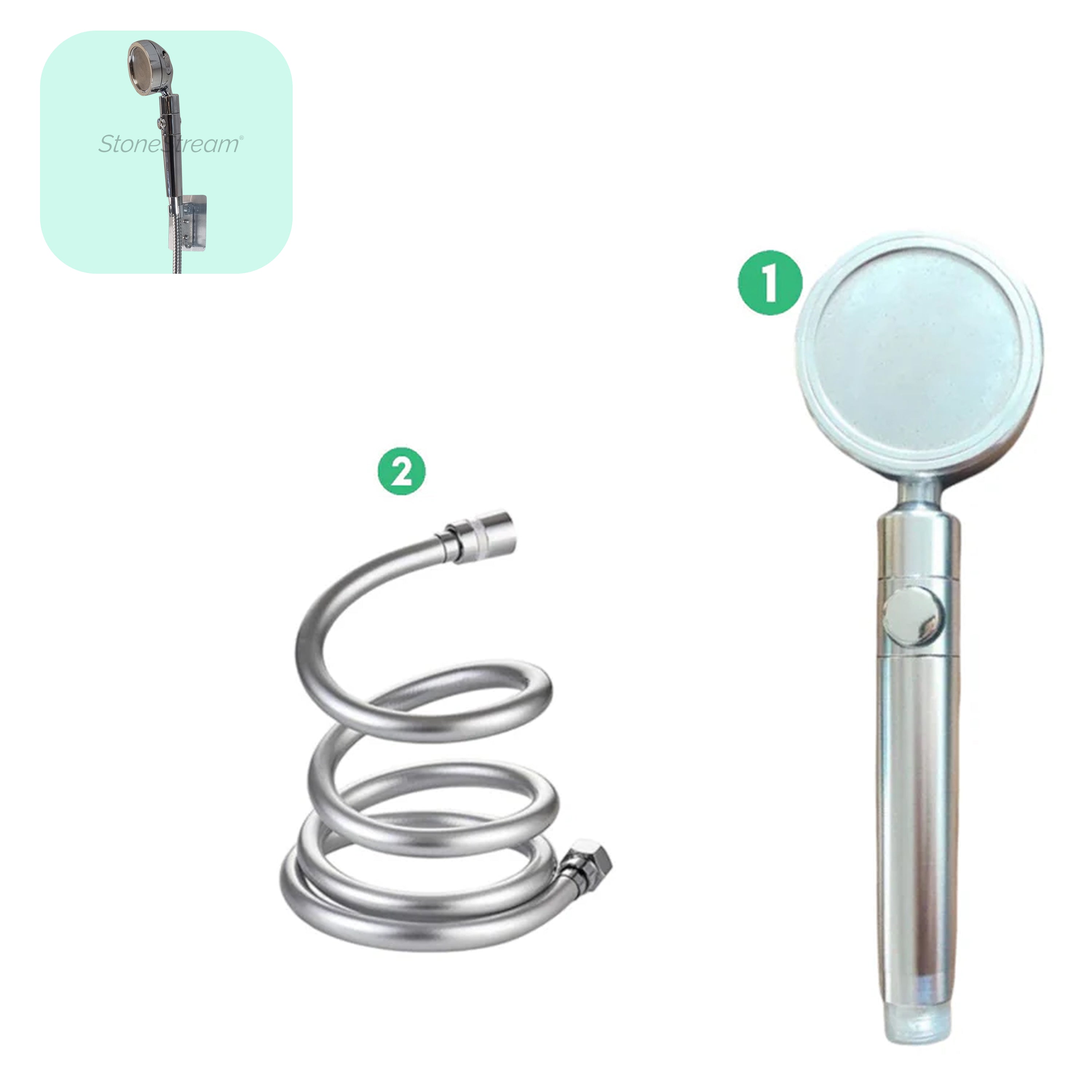 Cabeça de chuveiro metálica Ecolux