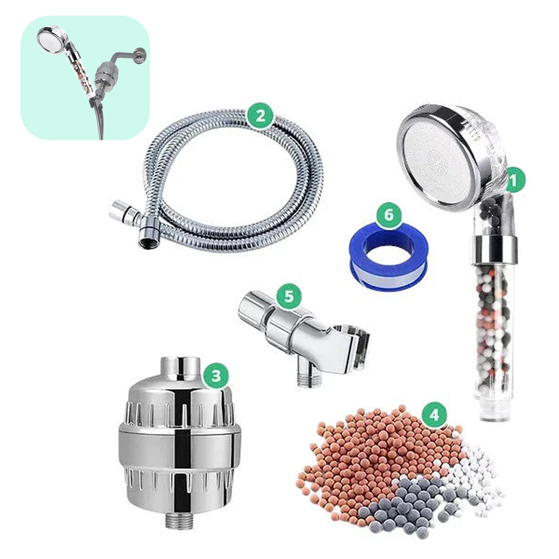 Kit de filtragem de água dura + adaptador de parede