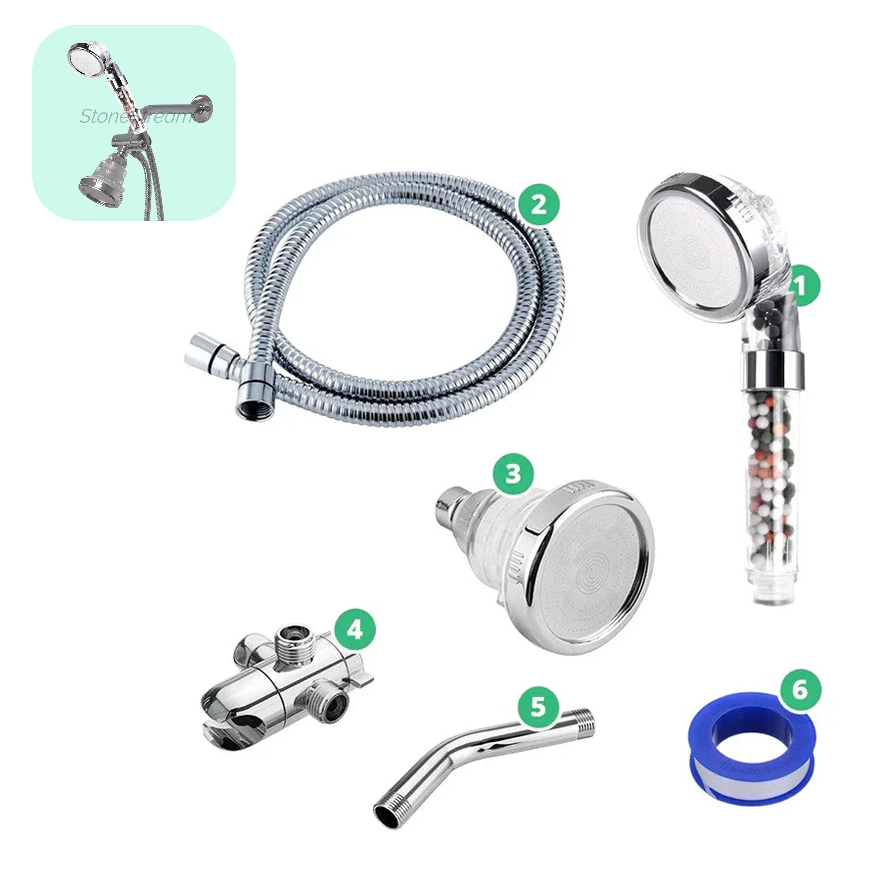 Cabeça de chuveiro iônica filtrada Ecopower compatível com chuveiro elétrico