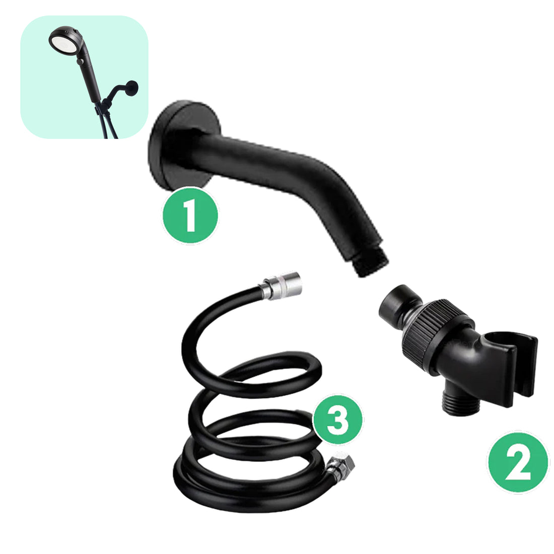 Kit de Instalação em Parede - Preto