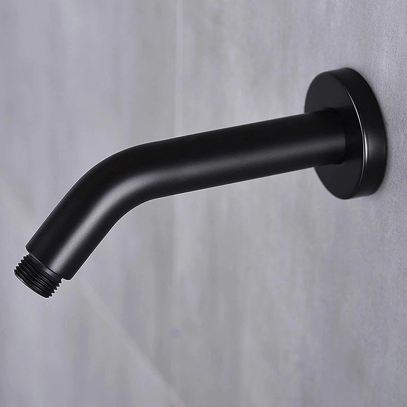 Braço de cabeça de chuveiro para chuveiro de parede - preto fosco - rosca de 1/2 polegada