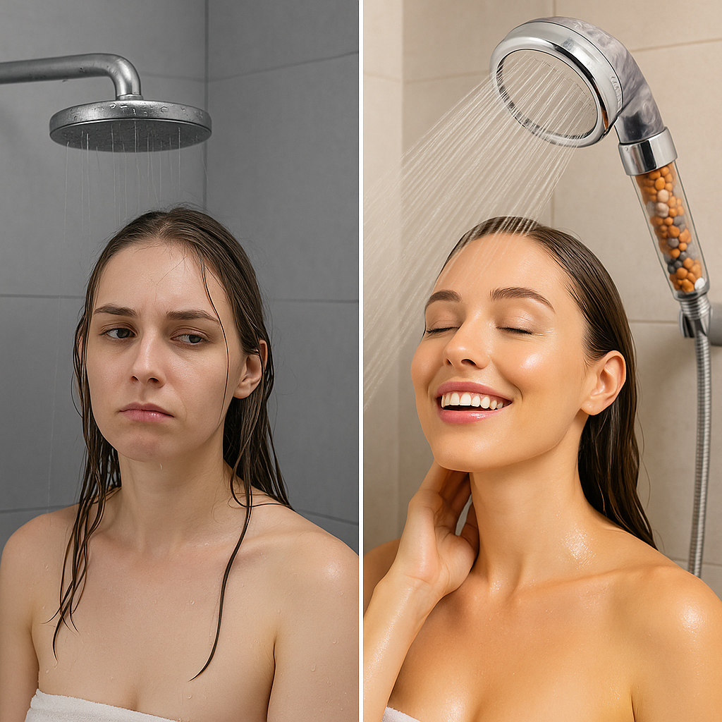 Pommeau de douche filtrant StoneStream pour une peau rayonnante et des cheveux en pleine santé