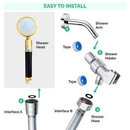 Cabeça de chuveiro metálica Ecolux