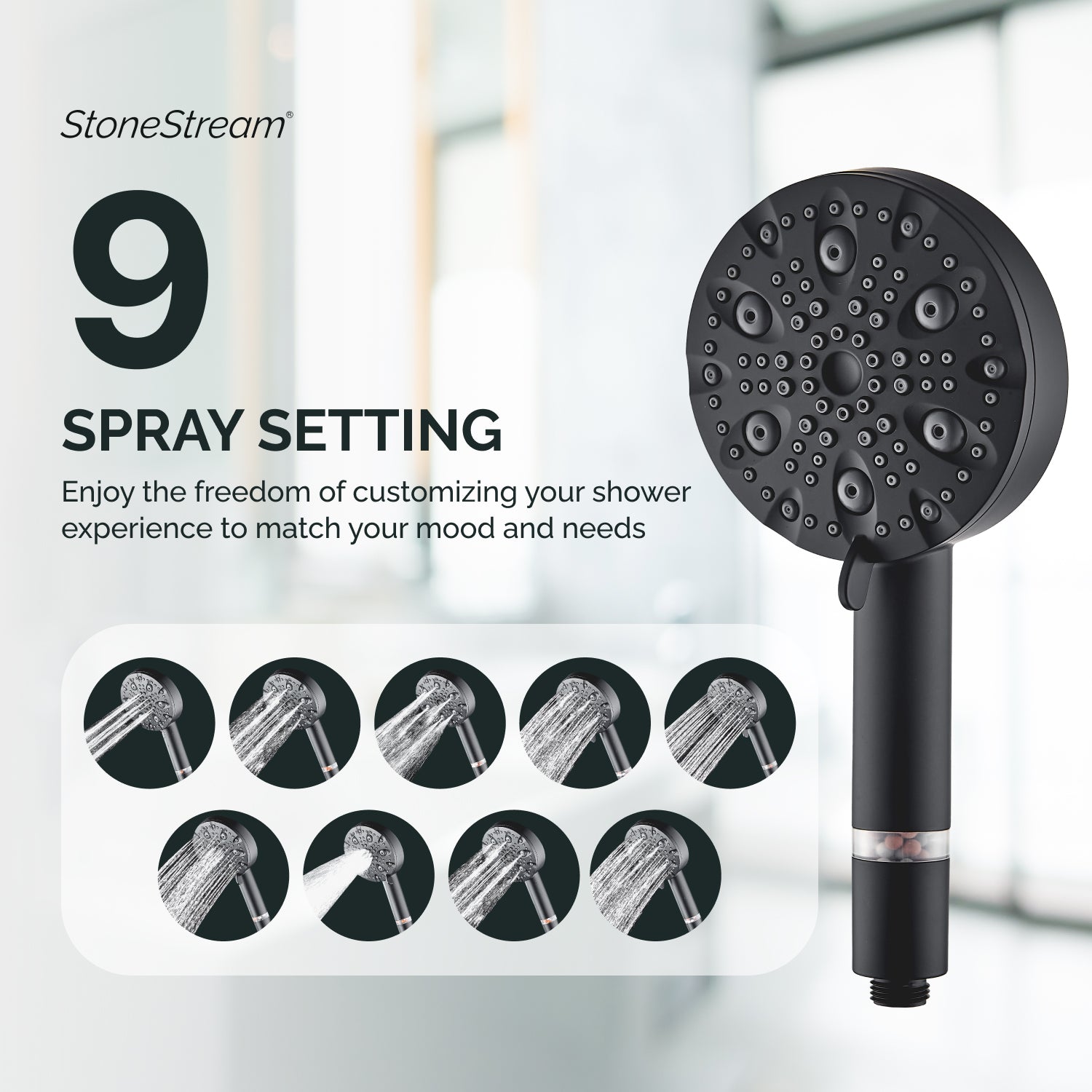 9 modos de luxo de luxo e parede de parede com o kit de filtração com o kit de filtragem