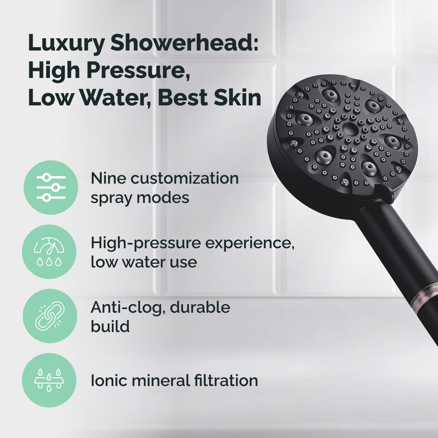 9 modos de luxo de luxo e parede de parede com o kit de filtração com o kit de filtragem