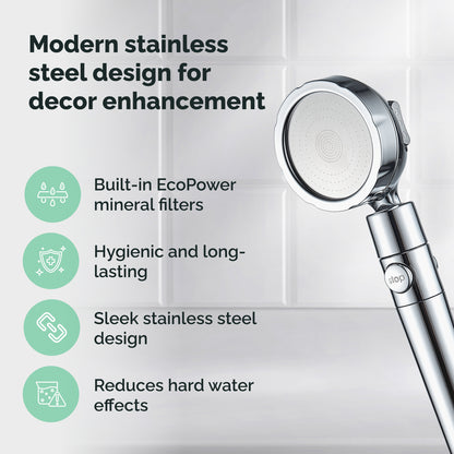 Cabeça de chuveiro metálica Ecolux