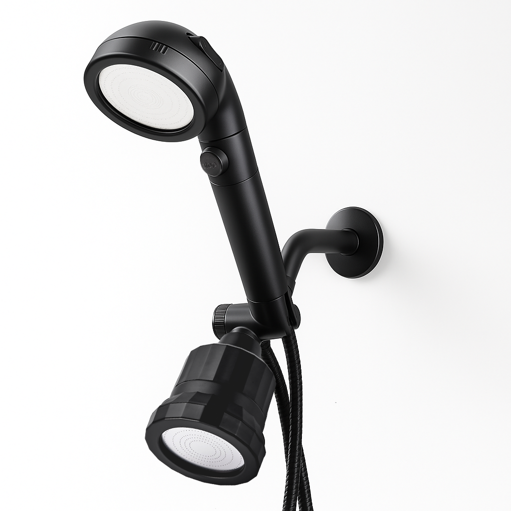 High Pressure Handheld Shower Head + Wall Showerhead Combo