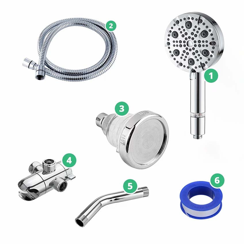 Eco-friendly handheld shower head with mineral beads